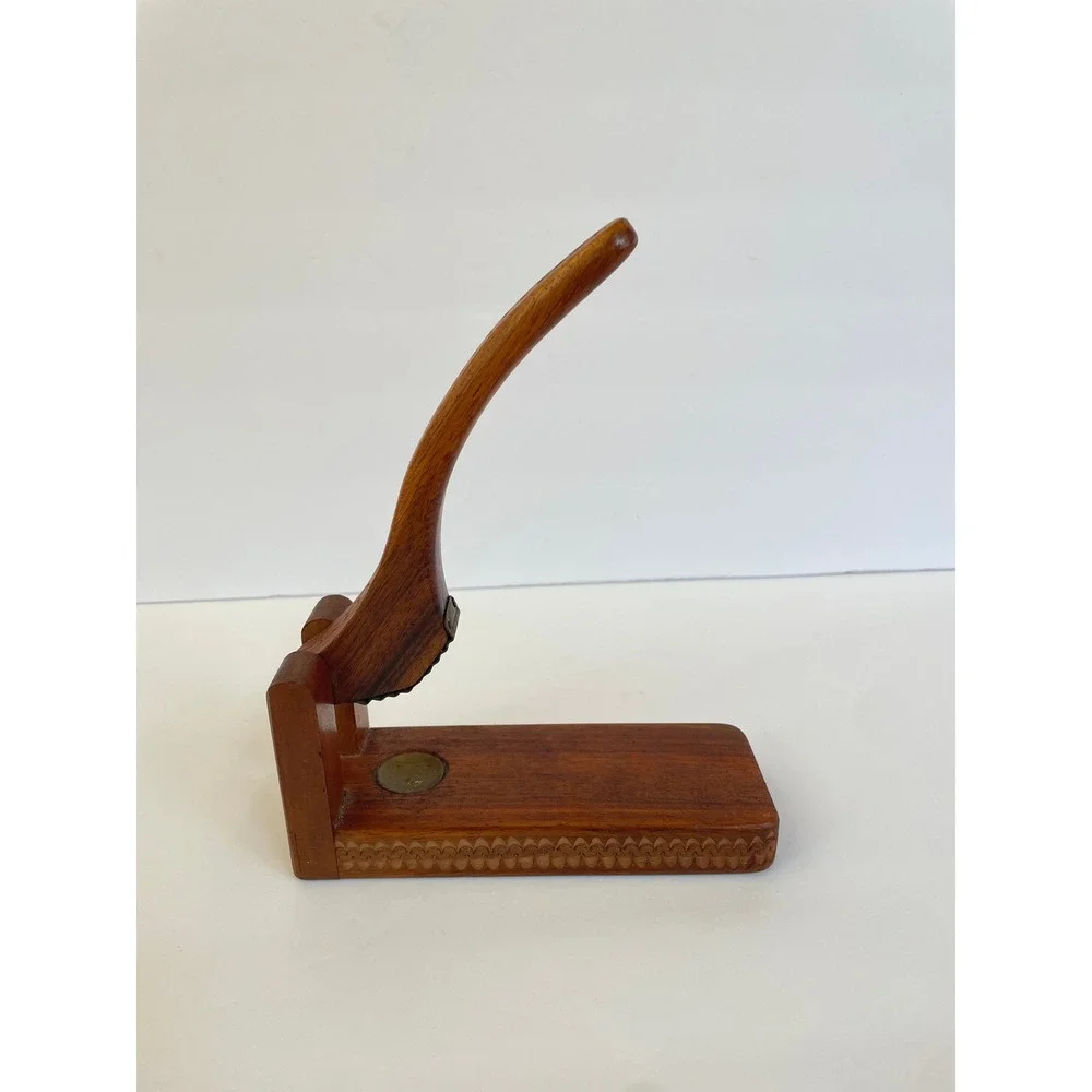 Vintage Hand Carved Wooden Nutcracker Lever Action Primitive Rustic Decor